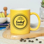 Resim Sarı Renk İsme Özel Kupa Bardak 