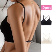 Resim Yoga ve Fitness için Ayarlanabilir Askılı, Nefes Alabilir Rahat Crop Toplu 2 Adet Dikişsiz U-Sırtı Spor Sütyen Seti 