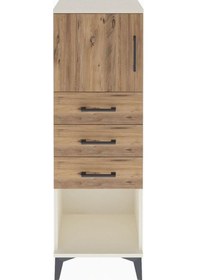 Resim Arges Dolap Tek Raflı 3 Çekmeceli Tek Kapaklı 44x30x134 Aytaşı-çam Aytası 