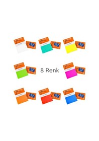 Resim Elektrostatik Yapışkanlı Akıllı Not Kağıdı Seti 7x10 Cm 50 Sayfa Pratik Ofis Not Defteri 8 Renk Çok Renkli 