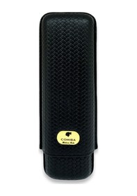 Resim Cohiba Örme Desen Deri Puro Kılıfı 2li Siyah 64ring 