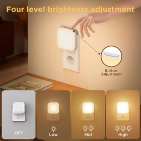 Resim 1 Adet 2700K Akıllı Alacakaranlık Sensörlü Sıcak Beyaz LED Gece Lambası, Yatak Odası, Banyo, Koridor, Merdiven ve Mutfak İçin 