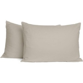 Resim Soley Mix & Match Plain %100 Pamuklu 2 Li Yastık Kılıfı Seti Bej 