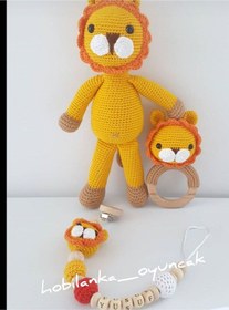 Resim Amigurumi Aslan Yenidoğan Set 