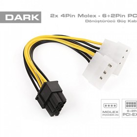 Resim Genel Markalar Dk-cb-p104 2x4pin-6+2pin Pcıe Dönüştürücü Güç Kablosu 