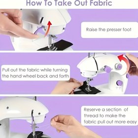 Resim Mooye 2 Avrupa Dikiş Makinesi, Fişle Çalışan, Evde DIY Yapmak İçin Uygun Taşınabilir Mini Dikiş Makinesi, Gece Işığı ve Ayak Pedali Kontrolü ile Kullanışlı, Tatil veya Doğum Günü Hediyesi Olarak Mükemmel 