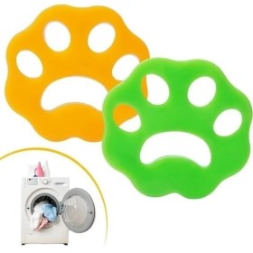 Resim Adatak® 2 Adet Evcil Hayvanlar ve Çamaşır Makinesi Için Pati Şekilli Renkli Tüy Temizleme Aparatı 