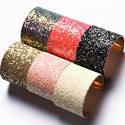 Resim 1 adet Moda Abartılı Sticker Pullu Metal Geniş Yüz Açık Bilezik 