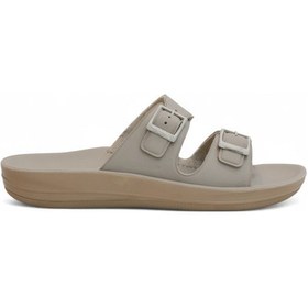 Resim 2142-9890 Tam Anatomik Unisex Hac Ve Umre İçin Dikişsiz Terlik Bej 