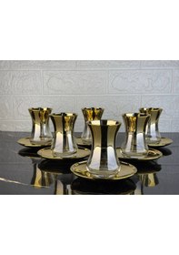 Resim Rova Tr Titanyum Kaplama 6 Kişilk Çay Bardak Seti altın 