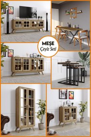 Resim KIYMIK HOME Gerçek Ağaç Çeyiz Seti - 6 Parça - Yemek Odası - Meşe 