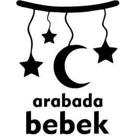 Resim Arabada Bebek Var Ay Yıldızlı Sticker (Oto-Motor-Laptop-Duvar-Dekor) 10 x 14 cm 