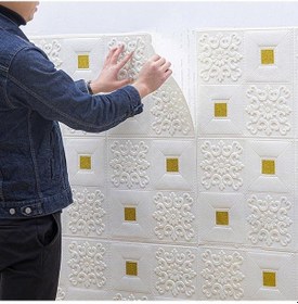 Resim Novahub Beyaz 70x70cm 3d Duvar Ve Tavan Paneli, Kendinden Yapışkanlı Köpük Duvar Kağıdı, 10 Adet, Dekorasyon İçin 