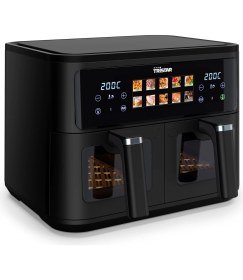 Resim Tristar Çift Sepetli Sıcak Hava Fritözü, 9 L Toplam Kapasite, 2500W, 10 Program, Dijital Kontrol, Görüntüleme Penceresi, Pfas Içermez, Zamanlayıcı ve Sıcaklık Ayarlanabilir, FR-9075 