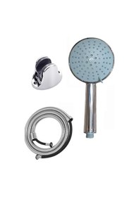 Resim 5 Fonksiyonlu Premium Büyük Boy Krom Duş Başlığı 150cm Örgülü Hor Beyaz 