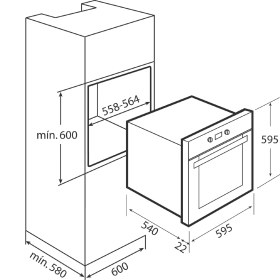 Resim Teka - HAK 627 B - Ankastre Multifonksiyonel Dijital Ekranlı Fırın - Gömülebilir Düğme - Beyaz Cam - 65 Lt – 41590094 