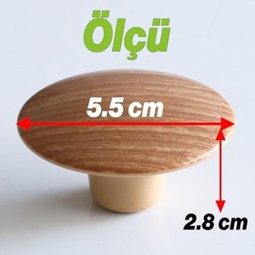 Resim 10 ADET Bohem Plastik Dış Bükey Kulp Açık Ceviz Renk Mobilya Mutfak Dolap Dolabı Çekmece Kulpu Kulbu 