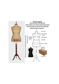 Resim Videolu Ürün-46 Beden Keten Kumaşlı Terzi Prova Mankeni 527201050 
