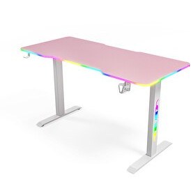 Resim Karr Gaming Ion RGB Aydınlatmalı 160x70 CM Oyuncu Masası Pembe 