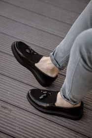 Resim Genel Markalar MN002 - RST Loafer Verniciata Erkek Ayakkabı SIYAH 