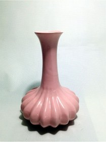Resim 32 Cm Uzun Şişman Seramik Tırtıklı Pembe Sulu Kuru Çiçeklik Vazo 