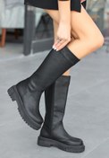 Resim Mida Shoes İdax Siyah Deri Topuklu Çizme 