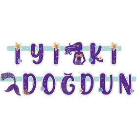 Resim Deniz Kızı İyi Ki Doğdun Yazısı Banner Parti Süsü Doğum Günü Afişi Tüm Yaşlar 