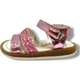 Resim Wendy Bebek 3010-20 Rugan Deri Simli Şerit Kız Çocuk Sandalet Pembe 