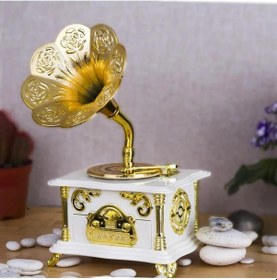 Resim Nostaljik Gramofon Müzik Kutusu-363 