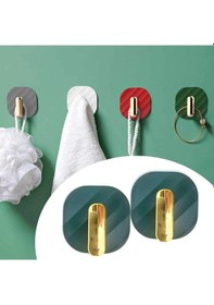 Resim 2li Yapışkanlı Retro Askılık Dolap Kapak Kulpu Yeşil 4767 Çok Renkli 