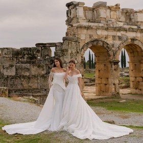 Resim Nerva Uzun Kollu Fransız Dantelli Balık Gelinlik - Kırık Beyaz / 42 