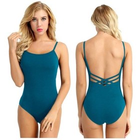 Resim Tavuskuşu Mavisi Kadın Kaşkorse Dans Mayoları Pamuklu Spagetti Askıları Jimnastik Bale Kostümleri 