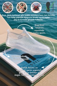 Resim İmerShoes Günlük Unisex Şeffaf Deniz Ayakkabısı Kaymaz Dayanıklı Taban Şık Havuz Plaj Rafting Sandaleti 130 