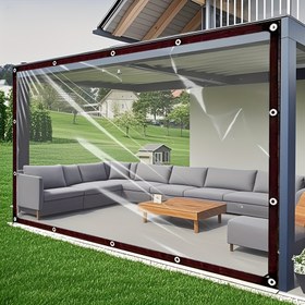 Resim 1 Katmanlı Ağır Hizmet Tipi Su Geçirmez & Yırtılmaz Şeffaf Kenarlı Çadır örtüsü - Kamp, Balkon, Bahçe, Sera ve Odun Depolama için Uygun - Karavanlar, Tekneler, Römorkler (Çerçeve Gerekmez, Çok Fonksiyonlu) Kolay Kurulum & Net Görüşlülük Dayanıklı & uzun ömürlü Kış kullanımına uygundur Dış mekan genişletme alanları İçin Perdeler, Çadır perde 