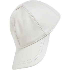 Resim Unisex %100 Deri Arkadan Ayarlanabilir Baseball Kep Şapka Beyaz 