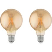 Resim 4w 220v E27 G95 Rustik Led Ampul G95-4c 2'li Paket Amber 