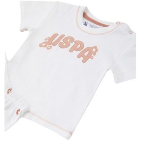 Resim U.S. Polo Assn. Krem Bebek T-shirt Takım Krem 