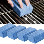 Resim 4 Parça Ağır Hizmet Tipi Izgara Temizleme Pedleri Seti - BBQ Izgaraları, Fırın Rafları & Kamp Pişirme Ekipmanları için Kıllı Olmayan Sünger - Gaz/ Kömür/ Açık Hava Izgaraları için Çizmez Isıya Dayanıklı Fırça 