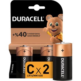 Resim Duracell LR14 Alkalin C Orta Boy Pil 2'li 