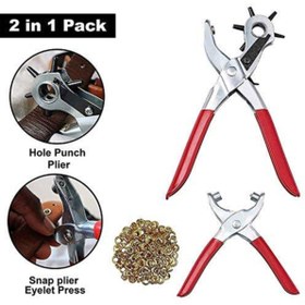 Resim Real Özs İkili Kemer Delme Ve Perçin Atma Pensesi Takımı Yedekli Visking 