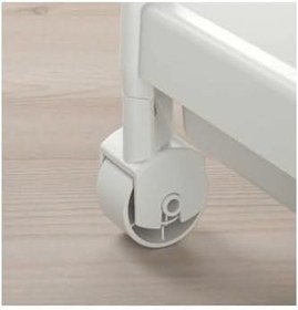 Resim Tekerlekli Raf Ünitesi 3 Katlı Banyo Rafı Mutfak Rafı Servis Sehpası Organizer, Beyaz 