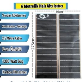 Resim rexva xica 6 Metrelik Karbon Film Halı Altı Isıtıcı Dijital Termostatlı 160x275cm Ölçülerinde 