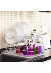 Resim İki Katlı Metal Tabaklık - Bulaşıklık 