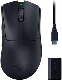 Resim Razer DeathAdder V3 Pro + Razer HyperPolling Kablosuz Adaptör - Ultra Hafif Kablosuz Ergonomik Esports Mous (63g, Focus Pro 30K Optik Sensör, Optik Fare Anahtarları Gen-3) Siyah 