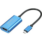 Resim Yaozixa 4k Giriş/1080p Çıkış Hdmı Video Yakalama Kartı, Mini Taşınabilir, Geniş Uyumlu, Micro Usb Arayüzü 