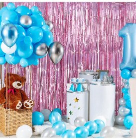 Resim Himarry Rose Gold Renk Ekstra Metalize Parlak Saçaklı Arka Fon Perde İthal A Kalite 1x2 Metre 