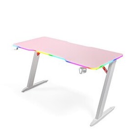 Resim Karr Gaming Thunder RGB Aydınlatmalı 140x65 CM Oyuncu Masası Pembe 