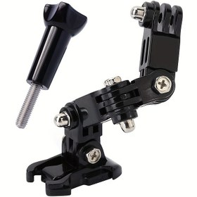 Resim 1 adet Evrensel Ayarlanabilir ABS Spor Kamera Kask Montajı, GoPro Hero 12/11/10/9/8/7/6/5/Yi, AKASO/Sjcam/Eken/DJI/OSMO Action Kameraları ile Uyumlu - Güvenli ve Kolay Kurulum 