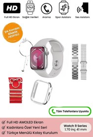 Resim İMEXTECH Kadın Akıllı Saat Rose Gold G 9 Mini Pluss 3 Kordon/Watch Kılıf/Bileklik/Charm Süs Hediyeli 