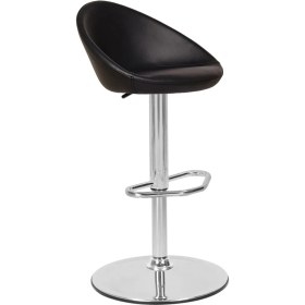 Resim Seduna Leslie Bar Taburesi - Siyah Deri - Bar Koltuğu - Tabure 